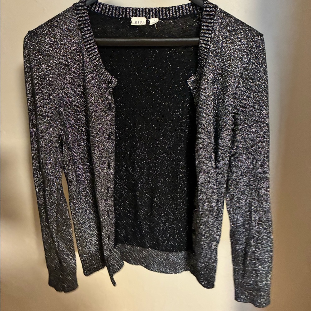 GAP Black and Silver Cardigan Sweater
